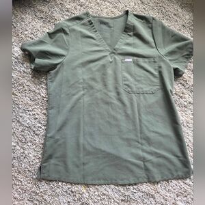 Figs Olive Green Scrub Top